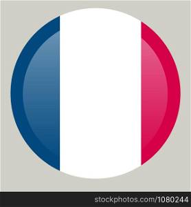 Flag of France. Symbol of Independence Day, souvenir soccer game, button language, icon.