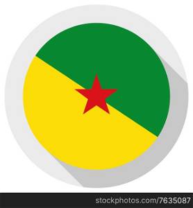 Flag of French Guiana, Round shape icon on white background, vector illustration