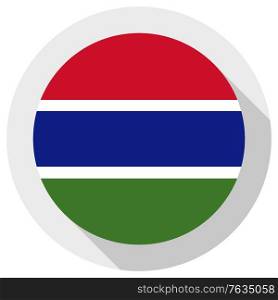 Flag of Gambia, Round shape icon on white background, vector illustration