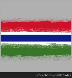 Flag of Gambia. Symbol has a Detailed Grunge Texture.. Flag of Gambia