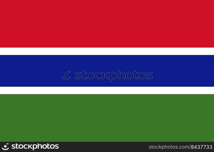 Flag of Gambia. The national symbol of the country. Simple style