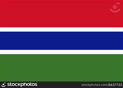 Flag of Gambia. The national symbol of the country. Simple style