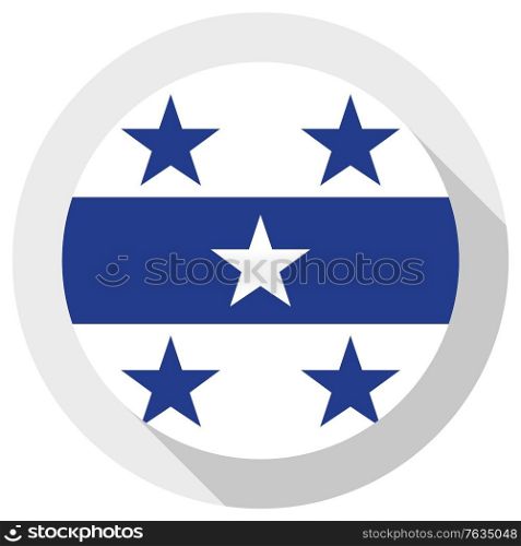 Flag of Gambier Islands, Round shape icon on white background, vector illustration