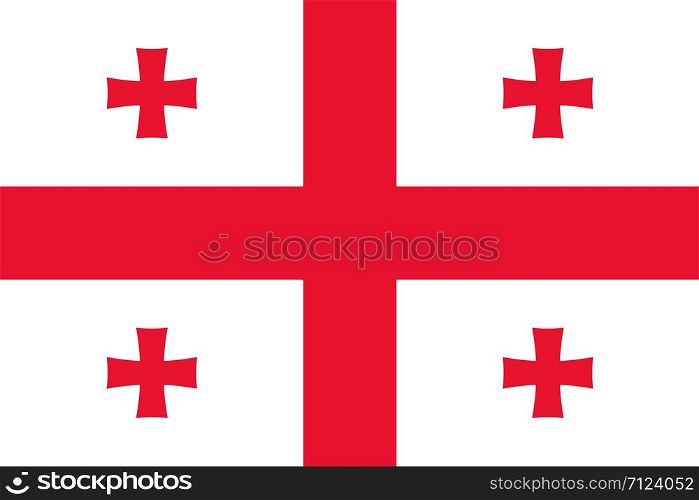 Flag of Georgia. Vector illustration. The color of the original.. Flag of Georgia. Vector illustration.