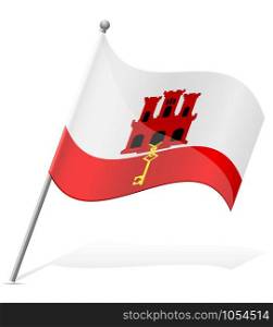 flag of Gibraltar vector illustration isolated on white background