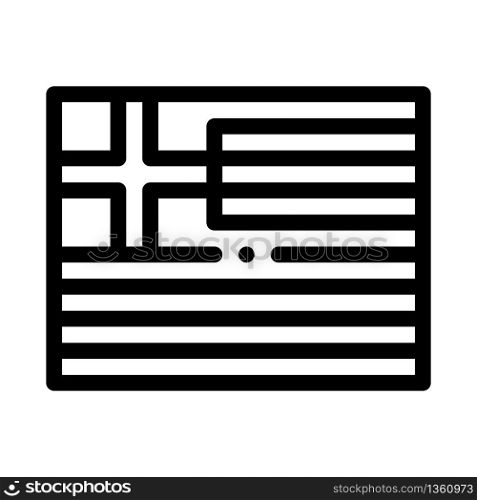 flag of greece icon vector. flag of greece sign. isolated contour symbol illustration. flag of greece icon vector outline illustration
