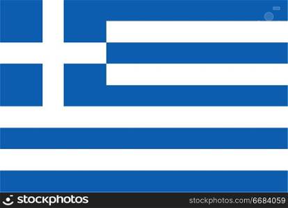 Flag of Greece. Rectangular shape icon on white background, vector illustration.. Flag rectangular shape, rectangular shape icon on white background