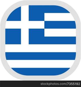 Flag of Greece. Rounded square icon on white background, vector illustration.. Icon square shape with Flag on white background