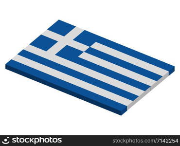 Flag of Greece vector 3D illustration eps 10. Flag of Greece vector 3D