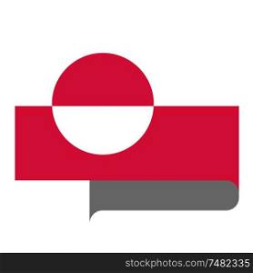 Flag of Greenland horizontal shape, pointer for world map. Flag horizontal shape, pointer for world map