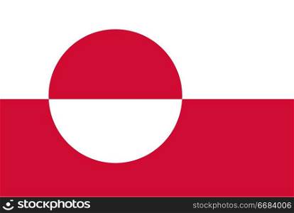 Flag of Greenland. Rectangular shape icon on white background, vector illustration.. Flag rectangular shape, rectangular shape icon on white background