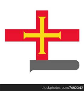 Flag of Guernsey horizontal shape, pointer for world map. Flag horizontal shape, pointer for world map