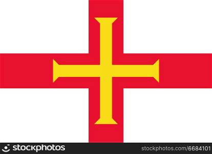 Flag of Guernsey. Rectangular shape icon on white background, vector illustration.. Flag rectangular shape, rectangular shape icon on white background