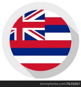 Flag of Hawaii, Round shape icon on white background, vector illustration