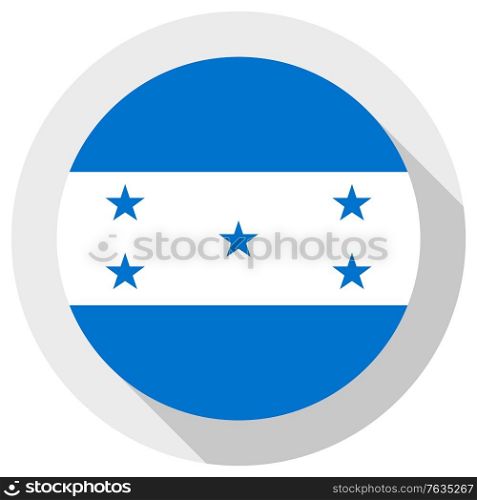 Flag of honduras, Round shape icon on white background, vector illustration