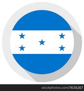 Flag of honduras, Round shape icon on white background, vector illustration