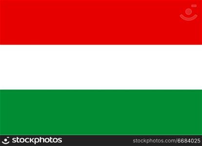 Flag of Hungary. Rectangular shape icon on white background, vector illustration.. Flag rectangular shape, rectangular shape icon on white background