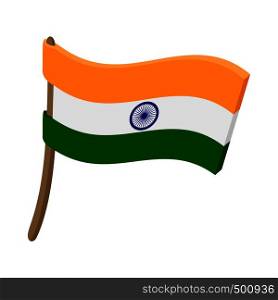 Flag of India icon in cartoon style on a white background . Flag of India icon, cartoon style