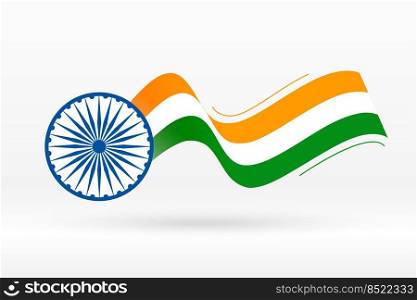 flag of india in creative wave style