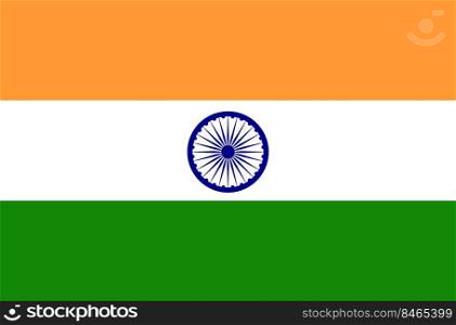 Flag of  India. The national symbol of the country. Simple style