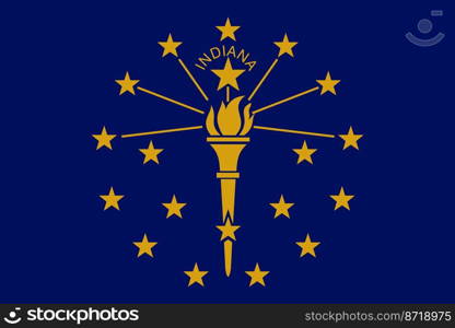 Flag of Indiana. Banner and patriotic symbol. Official colors. Flat vector illustration.. Flag of Indiana. Official colors. Flat vector illustration