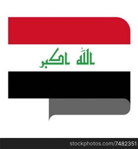 Flag of Iraq horizontal shape, pointer for world map. Flag horizontal shape, pointer for world map