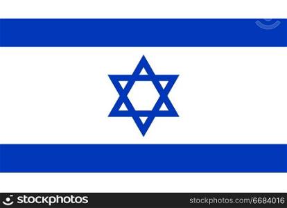 Flag of Israel. Rectangular shape icon on white background, vector illustration.. Flag rectangular shape, rectangular shape icon on white background
