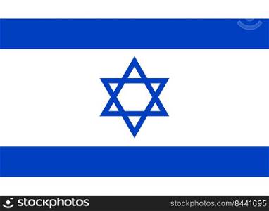 Flag of  Israel. The national symbol of the country. Simple style