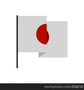 Flag of Japan icon in flat style isolated on white background. Flag of Japan icon, flat style