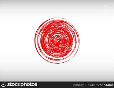 Flag of Japan with red rays. Stylization of japanese national banner. Flag of Japan with red rays. Stylization of japanese national banner. Vector illustration