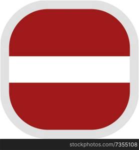 Flag of Latvia. Rounded square icon on white background, vector illustration.. Icon square shape with Flag on white background