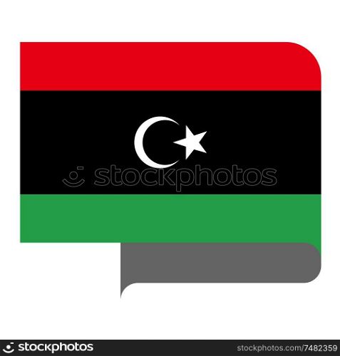 Flag of Libya horizontal shape, pointer for world map. Flag horizontal shape, pointer for world map