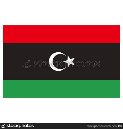 flag of Libya on white background. Libya flag sign. flat style.