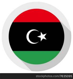 Flag of libya, Round shape icon on white background, vector illustration