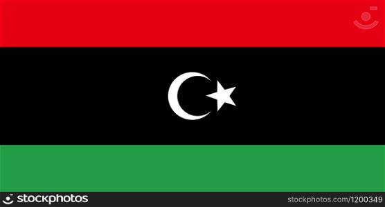 Flag of Libya, vector illustration Official symbol of the country. Flag of Libya, vector illustration