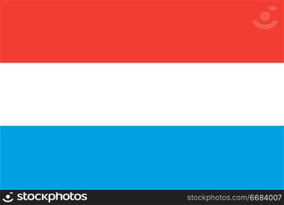 Flag of Luxembourg. Rectangular shape icon on white background, vector illustration.. Flag rectangular shape, rectangular shape icon on white background