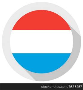 Flag of luxembourg, Round shape icon on white background, vector illustration