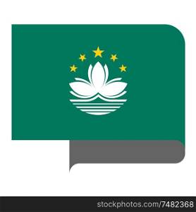 Flag of Macau horizontal shape, pointer for world map. Flag horizontal shape, pointer for world map