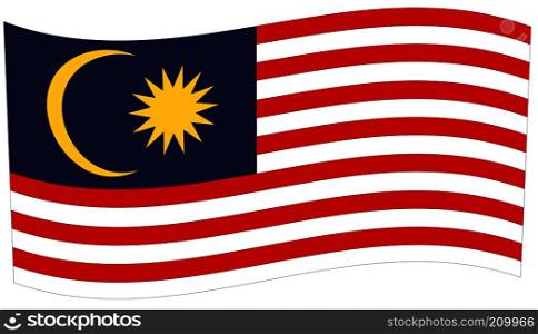 flag of Malaysia on white background. flat style.
