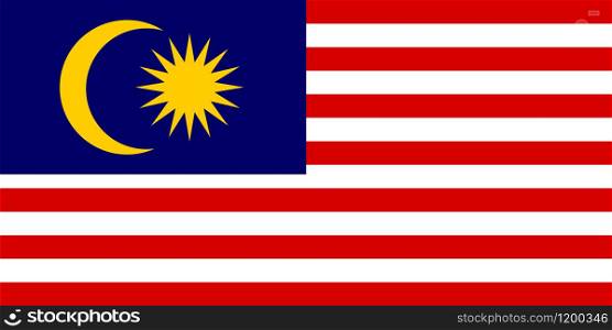Flag of Malaysia, vector illustration Official symbol of the country. Flag of Malaysia, vector illustration