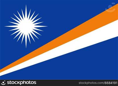Flag of Marshall Islands. Rectangular shape icon on white background, vector illustration.. Flag rectangular shape, rectangular shape icon on white background