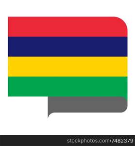 Flag of Mauritius horizontal shape, pointer for world map. Flag horizontal shape, pointer for world map