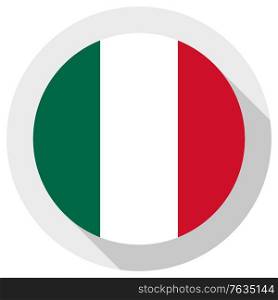 Flag of Mexico, Round shape icon on white background, vector illustration