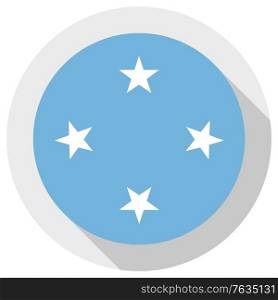 Flag of Micronesia, Round shape icon on white background, vector illustration