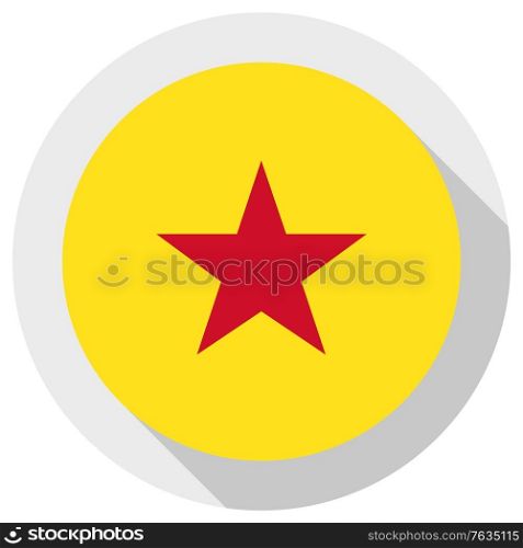 Flag of moheli, Round shape icon on white background, vector illustration