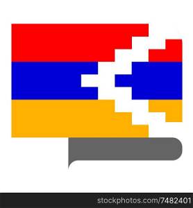 Flag of Nagorno Karabakh horizontal shape, pointer for world map. Flag horizontal shape, pointer for world map
