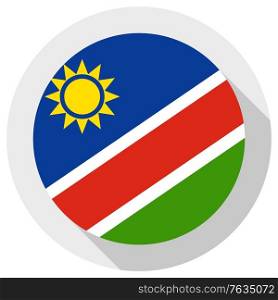 Flag of Namibia, Round shape icon on white background, vector illustration