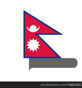 Flag of Nepal horizontal shape, pointer for world map. Flag horizontal shape, pointer for world map