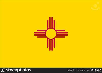 Flag of New Mexico. Banner and patriotic symbol. Official colors. Flat vector illustration.. Flag of New Mexico. Official colors. Flat vector illustration
