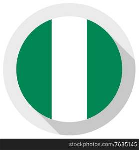 Flag of nigeria, Round shape icon on white background, vector illustration